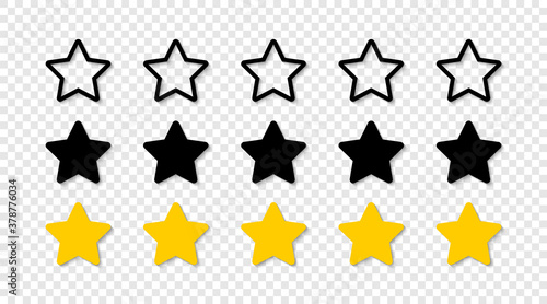 Star. Stars vector icons  isolated. Rating 5 stars. Vector illustration