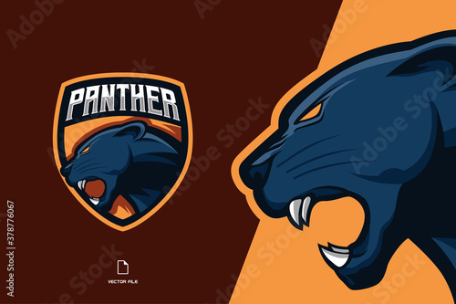 panther head mascot esport logo for sport team template illustration