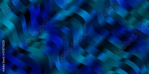 Light BLUE vector layout with circular arc. Abstract illustration with bandy gradient lines. Pattern for booklets, leaflets.