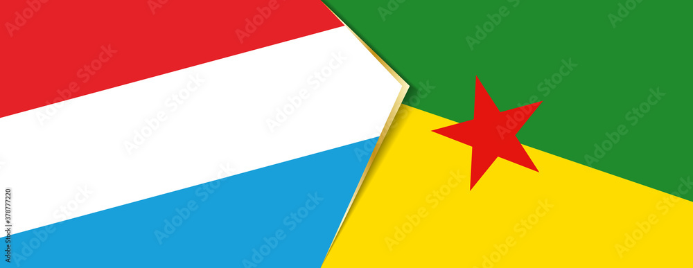 Luxembourg and French Guiana flags, two vector flags. Luxembourg and French Guiana flags, two vector flags.