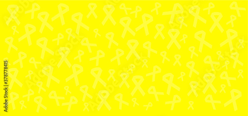 Hope awareness yellow or gold ribbon icon doodles World childhood cancer month, medical symbol in September. child, children symbol of suicide prevention, or endometriosis Sarcoma, bone cancer ribbons