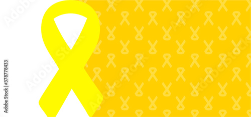 Hope awareness yellow or gold ribbon icon doodles World childhood cancer month, medical symbol in September. child, children symbol of suicide prevention, or endometriosis Sarcoma, bone cancer ribbons