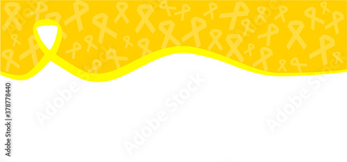 Hope awareness yellow or gold ribbon icon doodles World childhood cancer month, medical symbol in September. child, children symbol of suicide prevention, or endometriosis Sarcoma, bone cancer ribbons