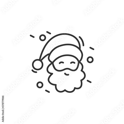 Santa Claus line icon. New year celebration. Celebrating moments, details and festive decorations. Christmas and New Year holidays concept. Isolated vector illustration. Editable stroke 