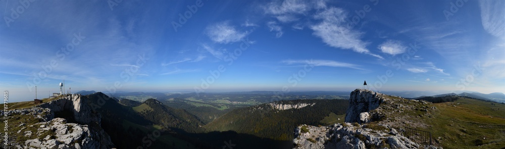 Panorama from Le Casseron on a beautiful summer day