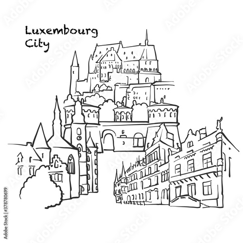 Wallpaper Mural Famous buildings of Luxembourg City Torontodigital.ca