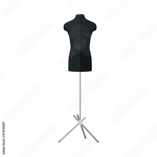 Sartorial mannequins in black color isolated on a white background. Mannequins form the body of a kids. Silhouette of a person in the style of a flat.