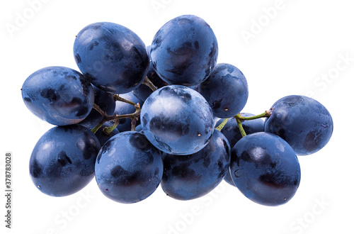 Fresh grapes isolated on white background with clipping pass
