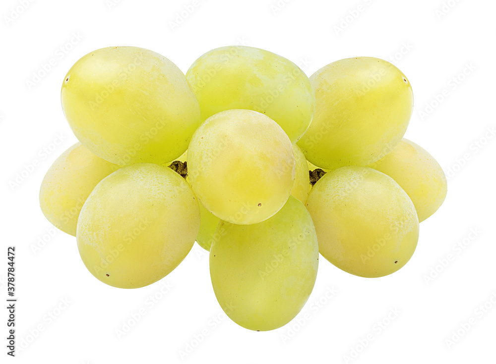 Fresh grapes isolated on white background with clipping pass