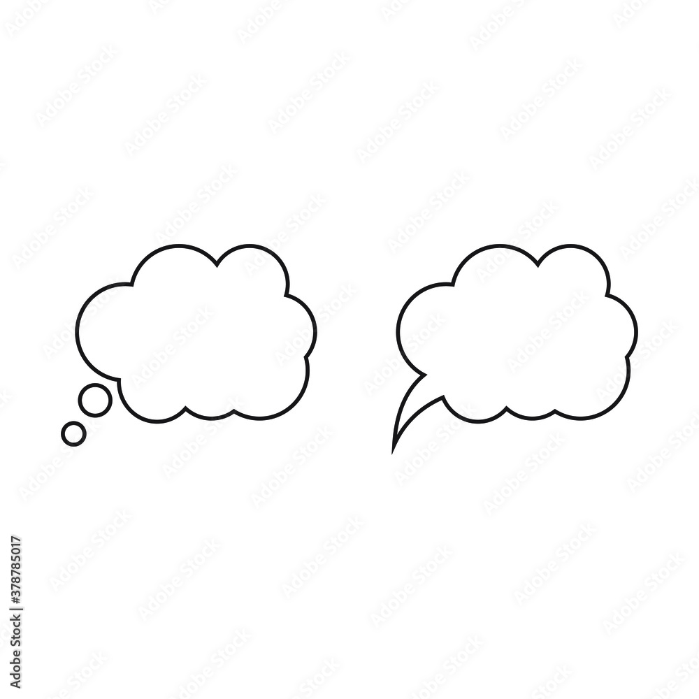 Speech or think bubble, empty communication cloud. Vector design element. Speech or think bubble, empty communication cloud. Vector design element.