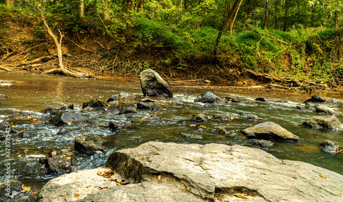 Boulders Make a Riffle in a Shallow Creek.