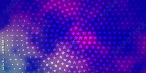 Light Pink, Blue vector layout with bright stars. Colorful illustration with abstract gradient stars. Theme for cell phones.