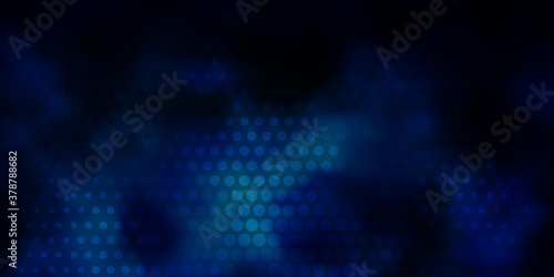 Dark BLUE vector background with bubbles. Illustration with set of shining colorful abstract spheres. Pattern for wallpapers, curtains.