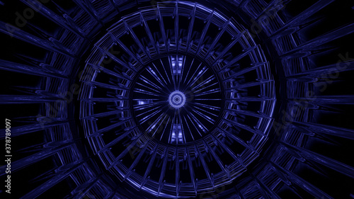 Spherical Helix Machine like Tunnel 4k uhd 3d illustration background