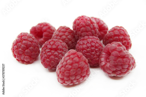 Red raspberry isolated on a white background. Raspberries. Closeup