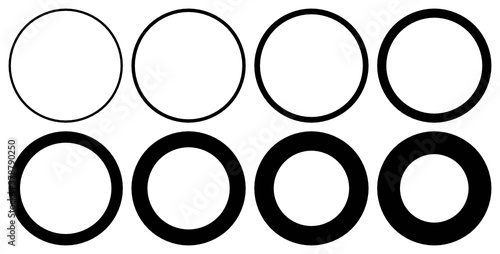 Collection de symbole de cercles de différentes épaisseur