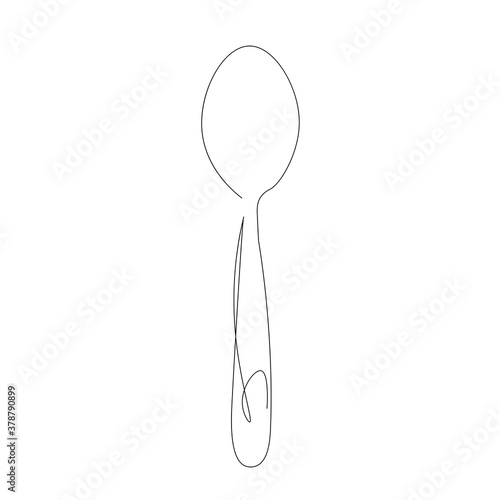 Spoon on white background. Vector illustration