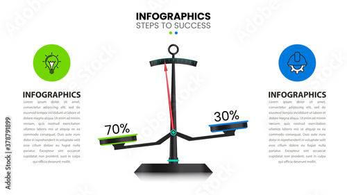 Infographic design template. Creative concept with 2 steps