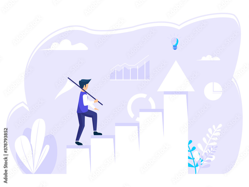 Target Choice. Achievement and Grow Goal Measurement Run Concept for Web Banner Infographics Images. In flat style Illustration. Target Choice. Achievement and Grow Goal Measurement Run Concept for Web Banner Infographics Images. In flat style Illustration.