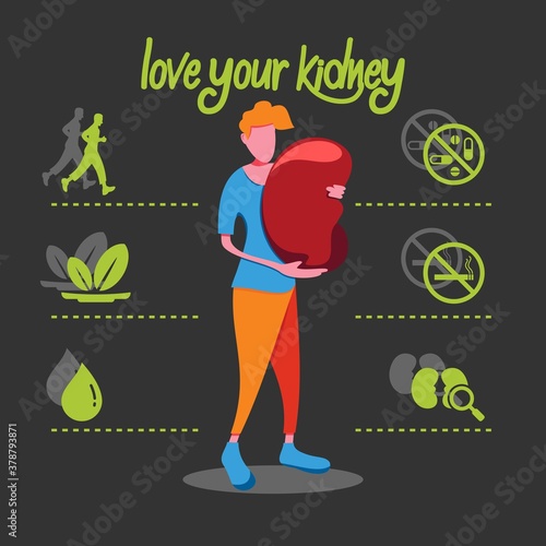 Love your kidney flat illustration design. banner for kidney health.
