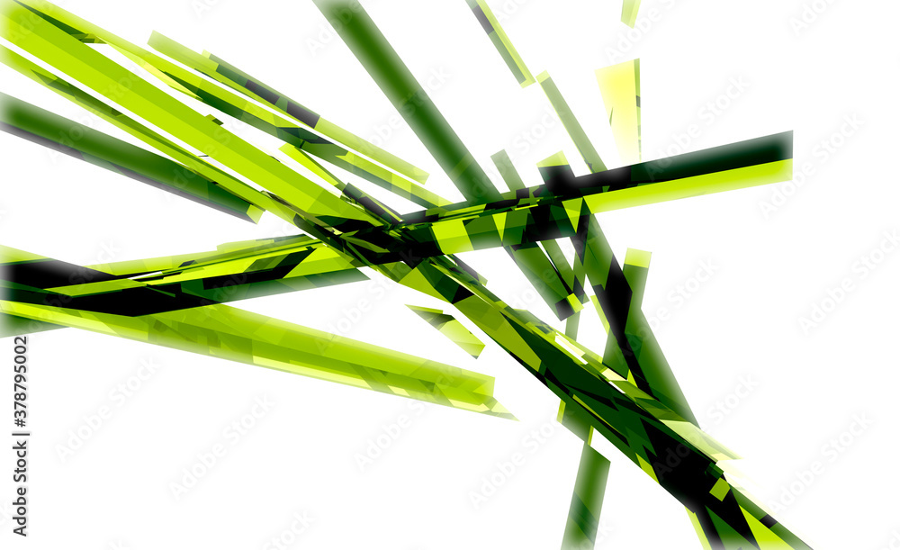 Fototapeta premium Green abstract pattern on a white background