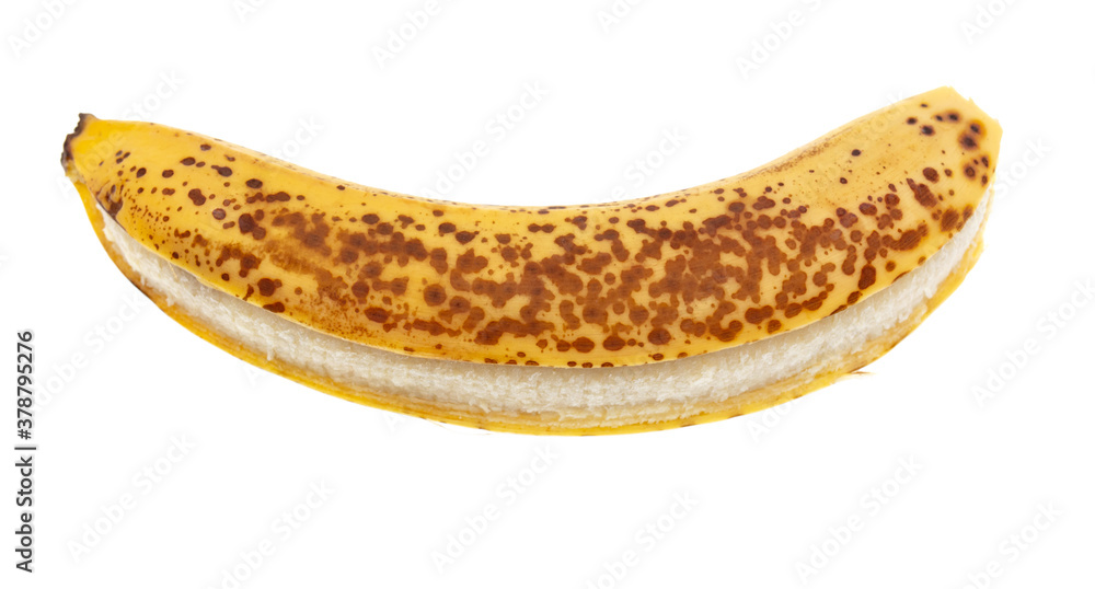 Dots on the skin of a banana.