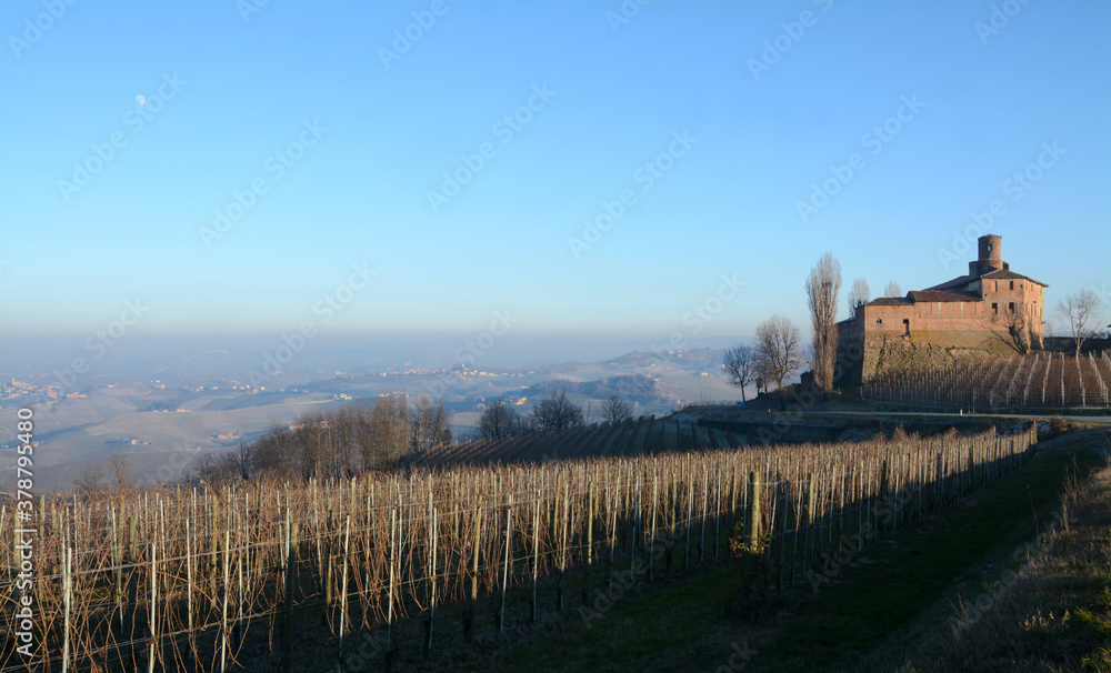 The Langhe of Piedmont is a show of hills, vineyards, farms, castles. In autumn the snow-capped Alps become cornices.