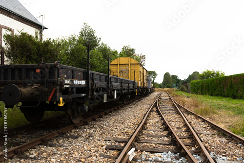 Old cargo train and railways