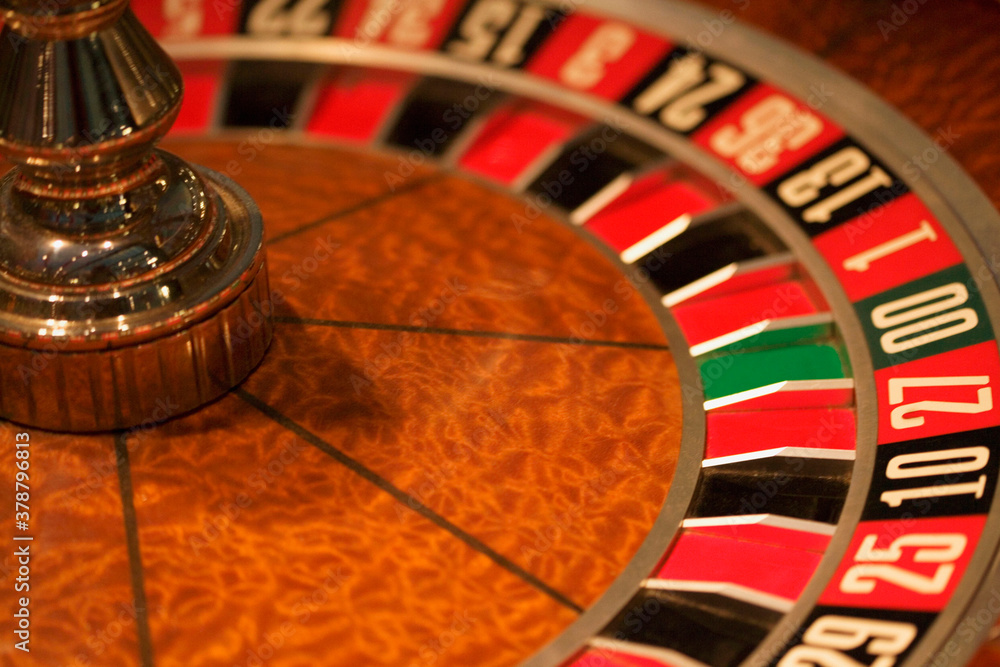 High angle view of a roulette wheel, Las Vegas, Nevada, USA High angle view of a roulette wheel, Las Vegas, Nevada, USA