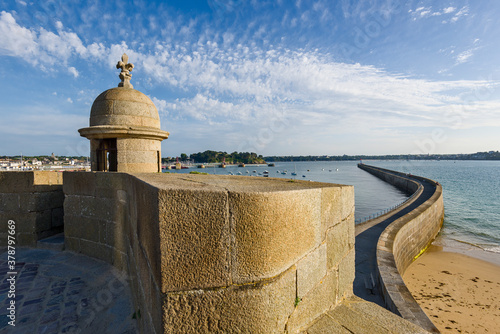ramparts and pier in Saint Malo, Brittany, France