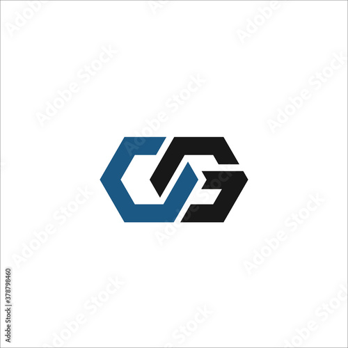 CG logo design template silhouette vector icon