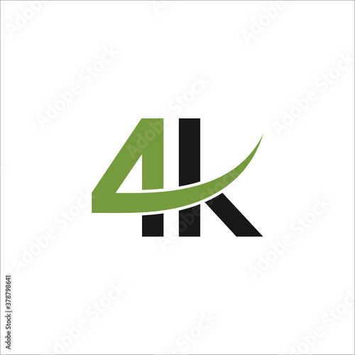 4k letter logo design icon silhouette vector