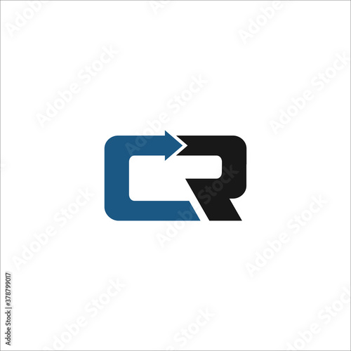 cr letter logo design template silhouette vector icon