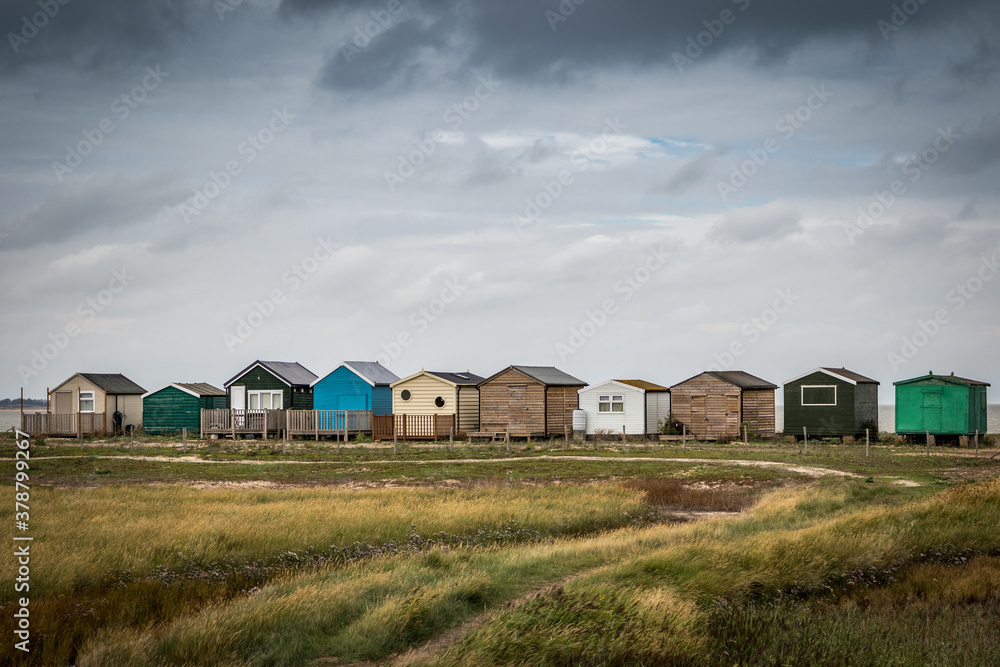 Beach huts at Seasalter, Kent, England Beach huts at Seasalter, Kent, England