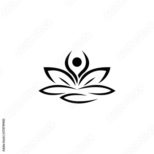 lotus flower logo design vector symbol graphic idea creative