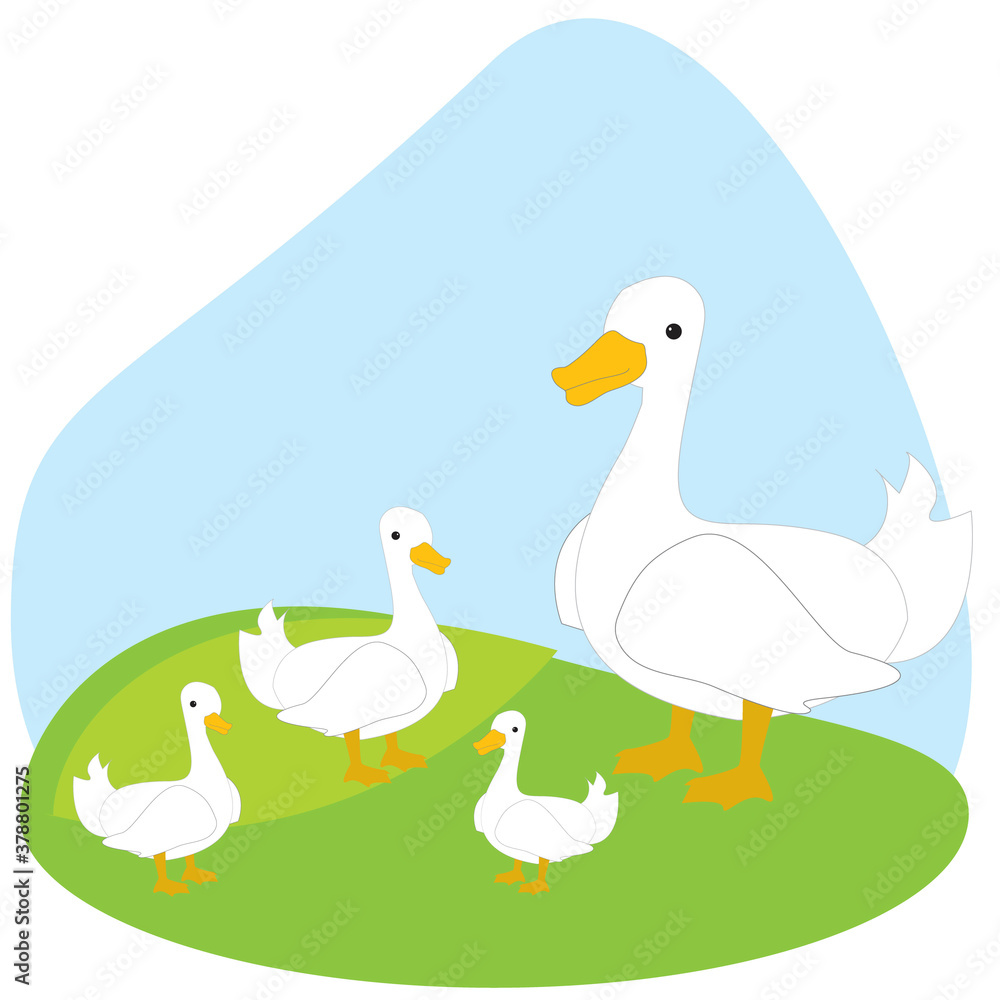 Mother duck with her ducklings Mother duck with her ducklings
