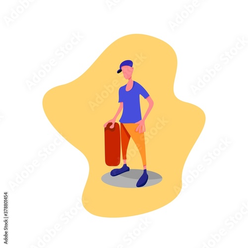 characters skateboarding style skaters jump with board on springboard