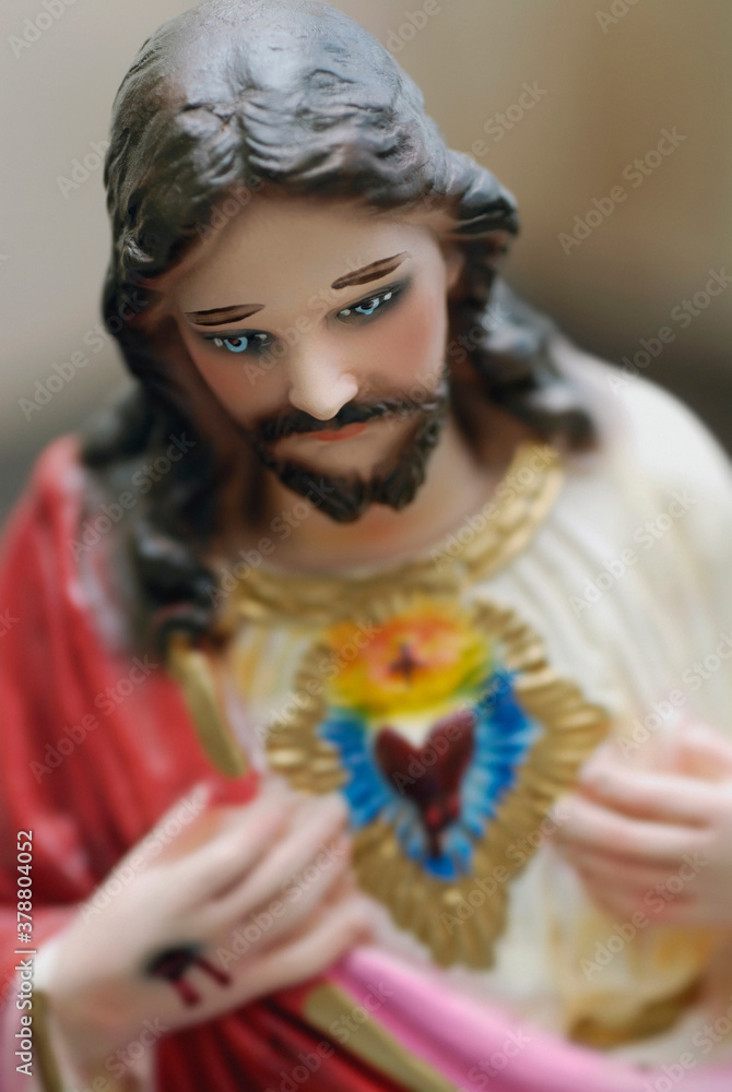 Close-up of a figurine of Jesus Christ