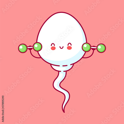 Cute happy strong funny sperm cell