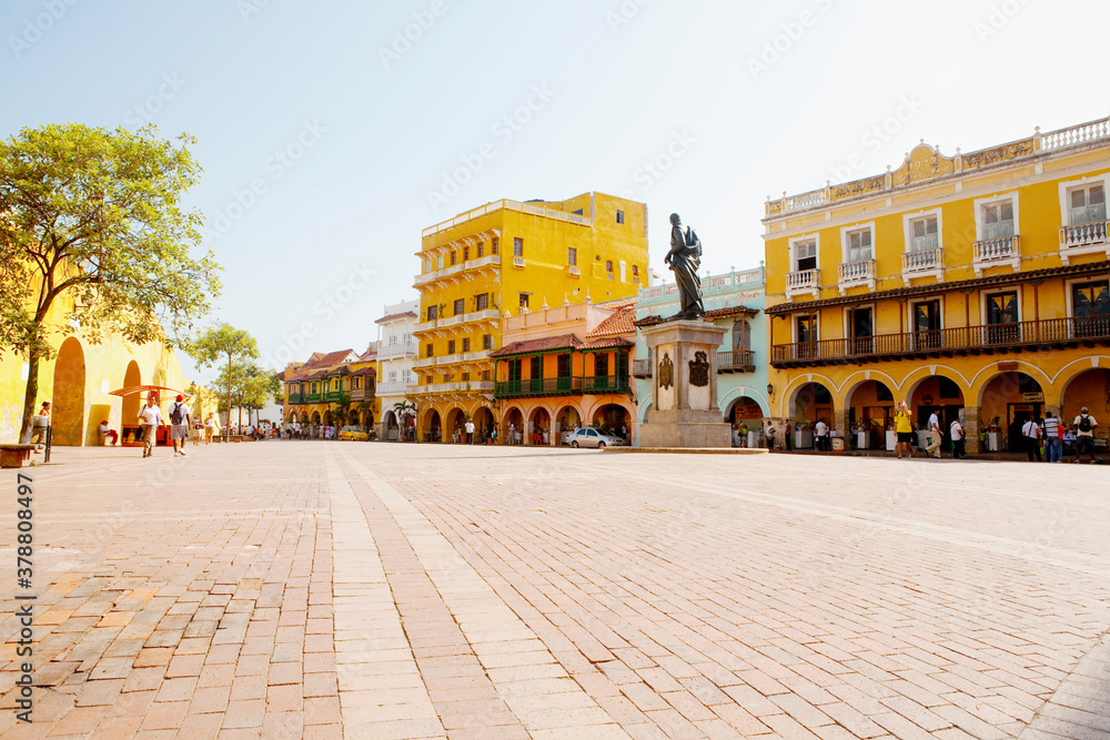Buildings in a city, Plaza De Los Coches, Cartagena, Bolivar, Colombia