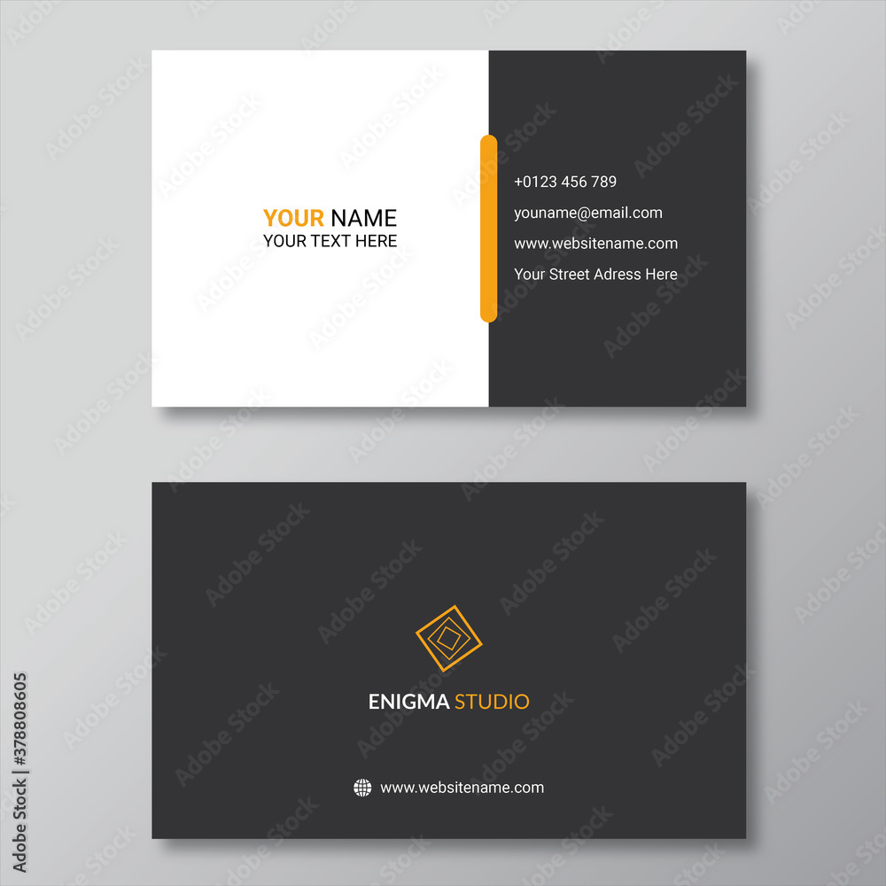 Black & yellow business card design template	
