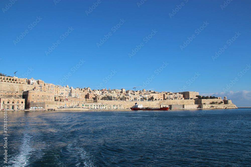mediterranean coast in valletta (malta)