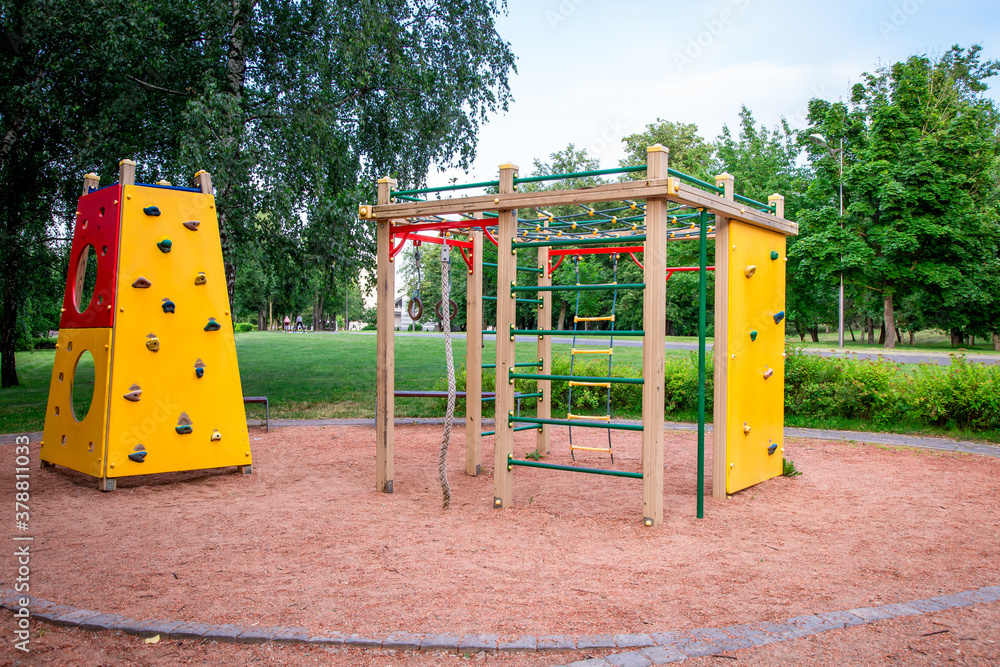 Playground, slide, stairs. A place for children to play. Gymnastics children's sports ground. Playground, slide, stairs. A place for children to play. Gymnastics children's sports ground.