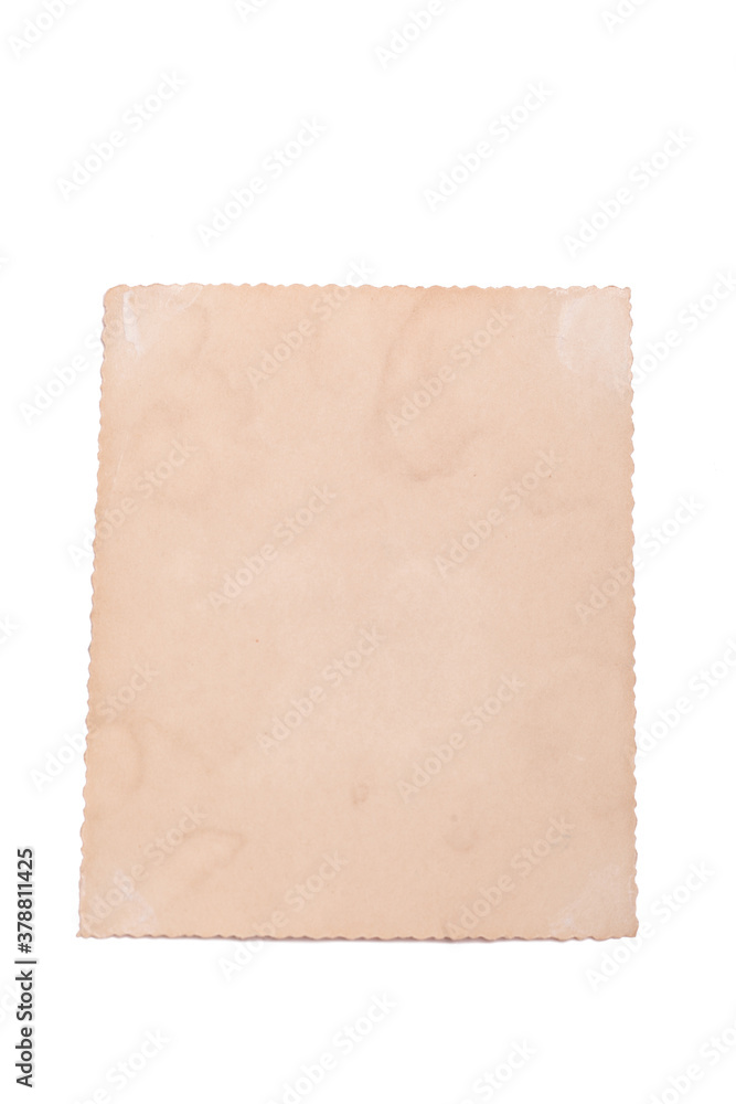 Old photo paper texture isolated over white background
