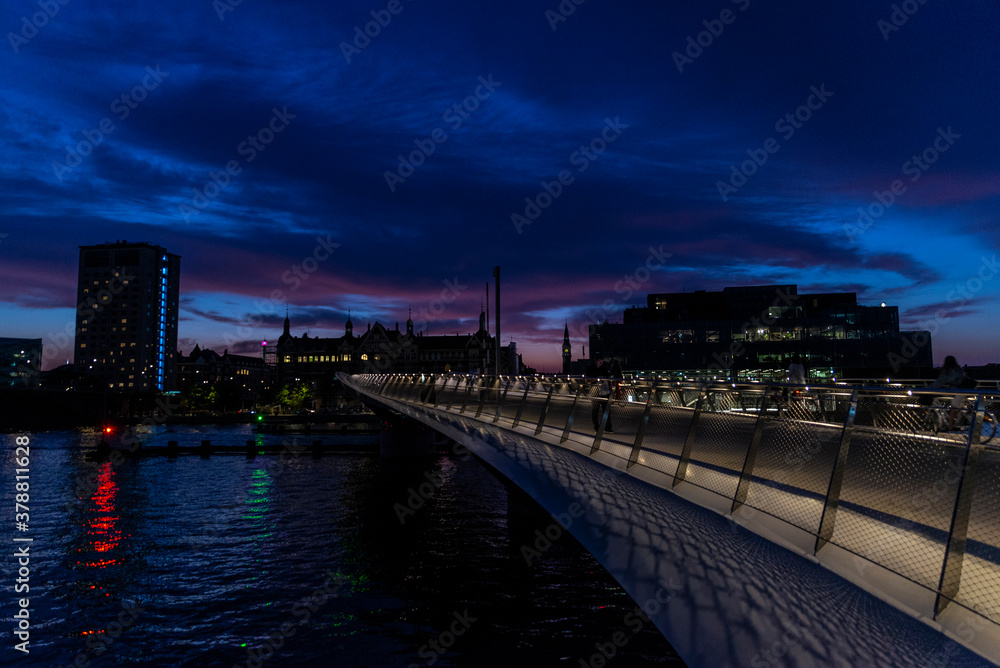View of Copenhagen at sunset, Denmark