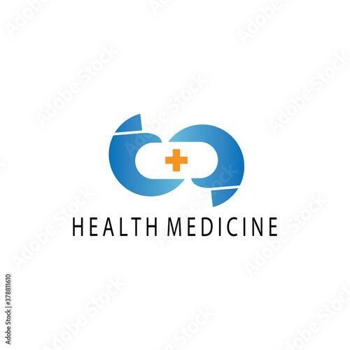 Creative hospital health company logo color illustration design template vector