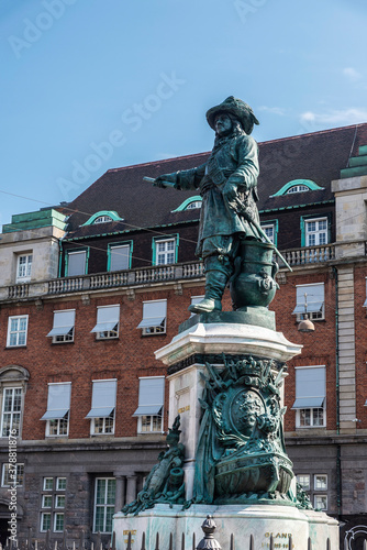Niels Juel statue at Holmen Canal in Copenhagen, Denmark