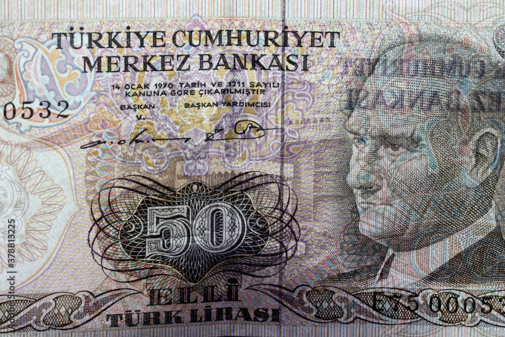 Fototapeta premium close-up Turkish paper money detail 