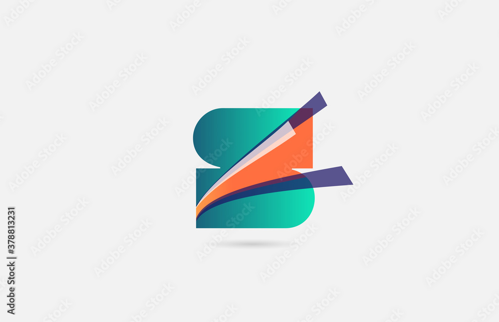 S alphabet letter logo icon template. Creative line design for business and company in green orange colour S alphabet letter logo icon template. Creative line design for business and company in green orange colour