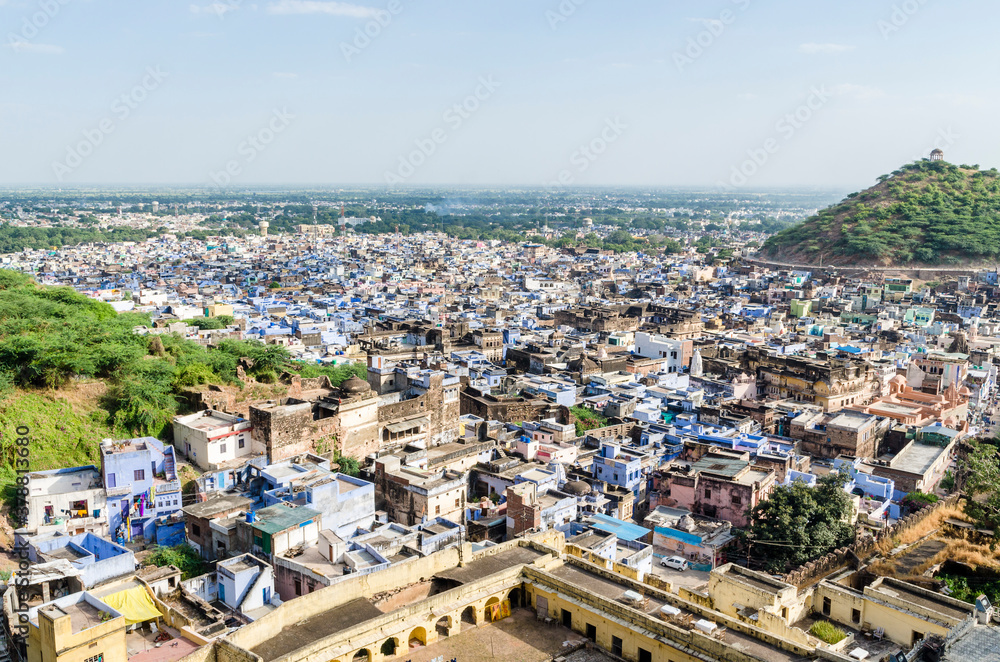 Fototapeta premium View over Bundi from Bundi palace, Rajasthan, India